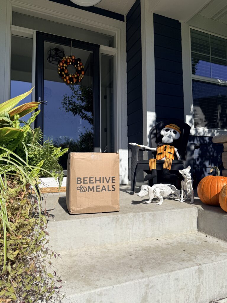 food delivery box on patio