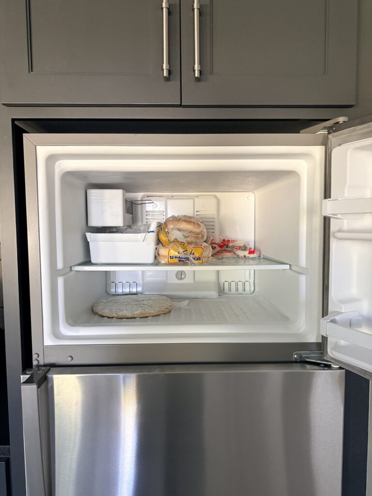 nearly empty freezer